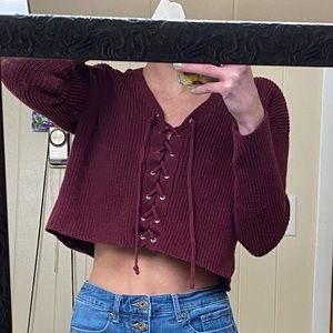 Forever 21 Maroon cropped sweater